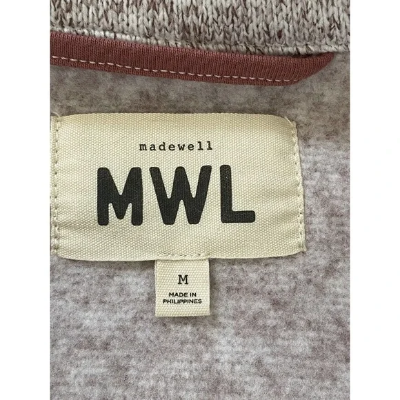 MWL (Re)sourced Sweater Fleece Shirt-Jacket Size Medium in Heather Pale Thistle - Picture 12 of 15